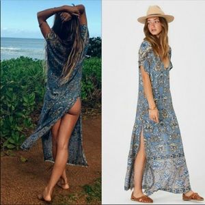 Jen's Pirate Booty Blue Floral Maxi Dress